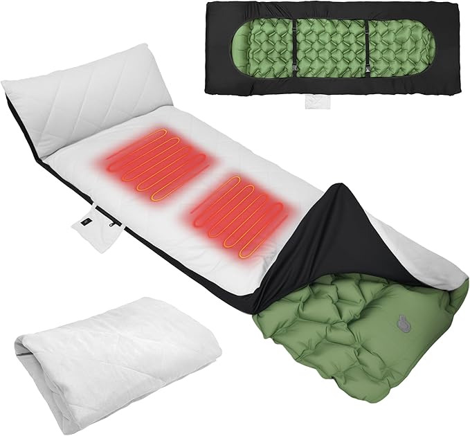 Inflatable Sleeping Pad Heating CoverHeated Covers for Memory Foam Camping Mattress PadOutdoor Sleeping Pad 78 * 28 * 5in (Only Heated Cover)