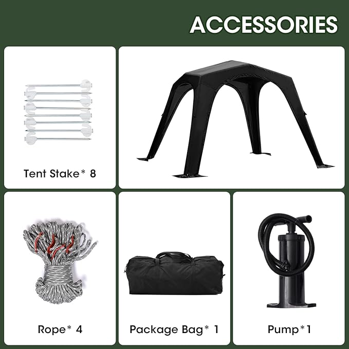 4-6 Person Inflatable Camping Tent Tarp Sun Shelter Blow Up Tent Easy Setup Waterproof Portable Air Canopy House Gazebos for Camping Backpacking Hiking Picnics Fishing