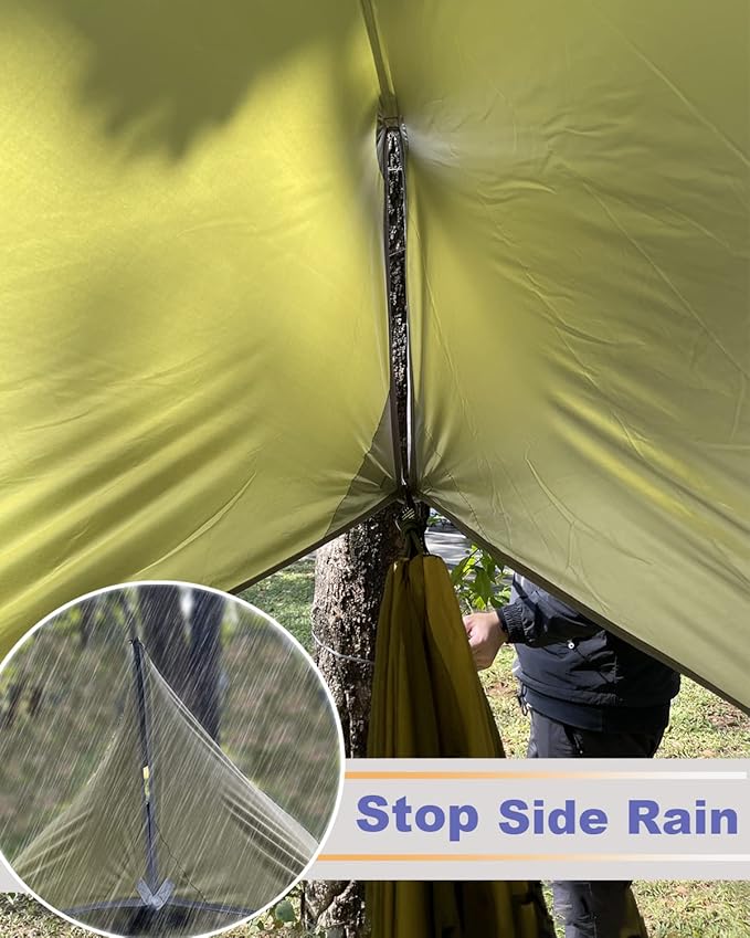 Sunyear Camping Hammock Portable Single &amp Double Hammock with Net 2 Person Hammock Tent with 2 * 10ft Straps Best for Outdoor Hiking Survival Travel