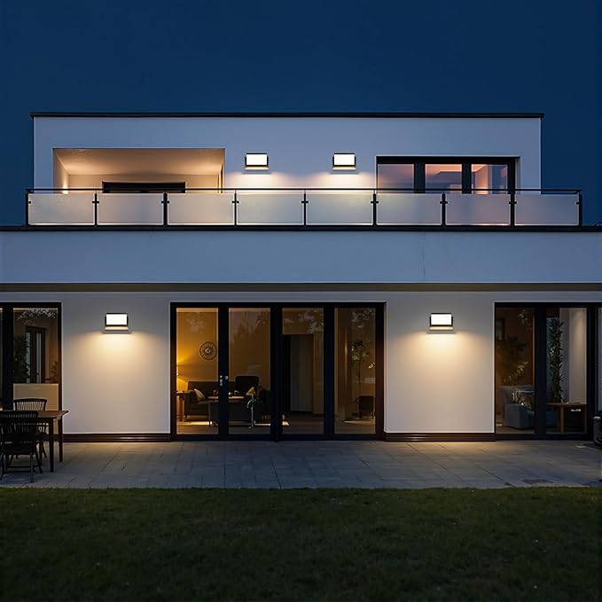 4 Packs Modern Outdoor Lights 40W Black LED Exterior Light Fixtures 3000K Outdoor Wall Sconces IP65 Waterproof Porch Lights for House