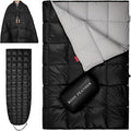 Down Camping Blanket - Lightweight Packable Warm &amp Puffy Outdoor Travel Quilt for Sleep Hiking Backpacking Stadium Festivals Water-Resistant Sleeping Bag 55x79