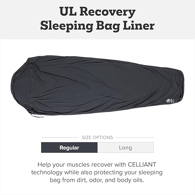 Big Agnes UL Recovery Sleeping Bag Liner - Ultralight Backpacking Gear Celliant Technology Lightweight Compact