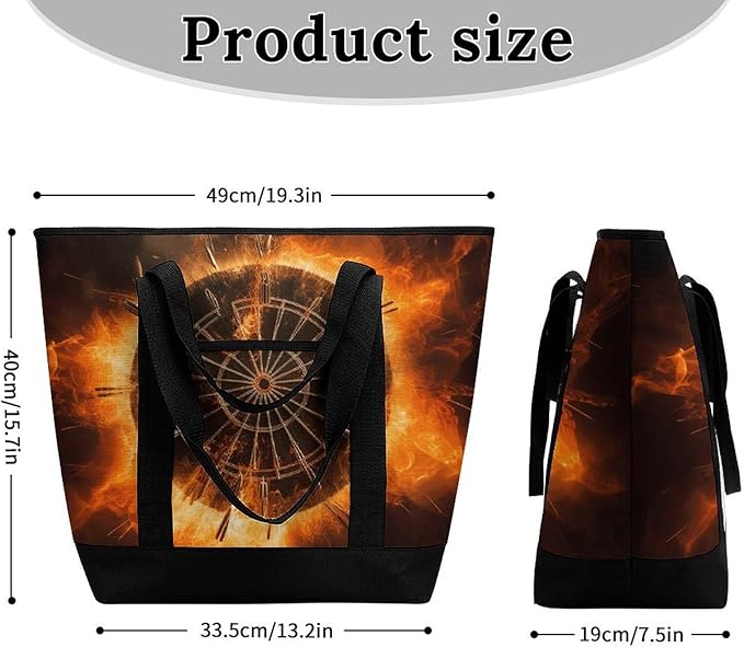 Insulated Shopping BagLarge Reusable Cooler Bags Dart Board Printed Foldable Shopping BagTravel Waterproof Shoulder Bag