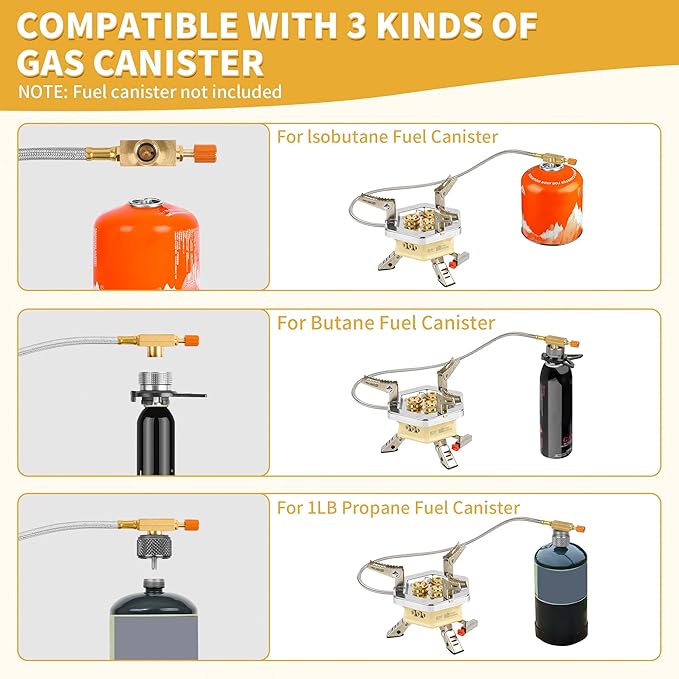 11800W Portable Windproof Camping Stove Lightweight Camp Stove Collapsible Backpacking Stove with EVA Box for Outdoor Camping Cooking Hiking and Picnic white