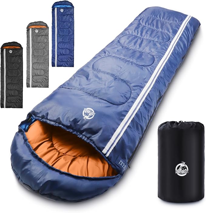 Northroad Lightweight Sleeping Bags for Adults Cold Weather Waterproof Backpacking Camping Sleeping Bag for Adults Girls Boys MensCompact Sleeping Bag Camping Gear Must Haves 3 Season