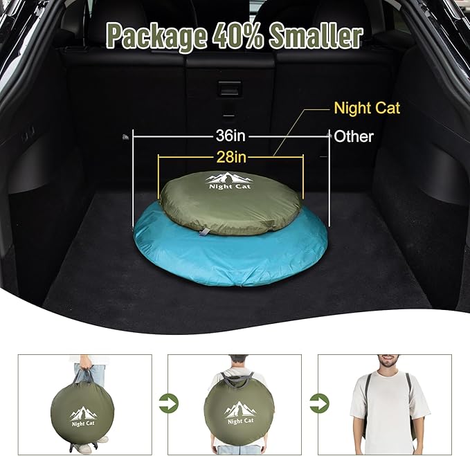 Night Cat Pop-up Camping Tent with Waterproof Tarp: 2 Person Tent Waterproof Instant Easy Setup Family Tent Combo Set