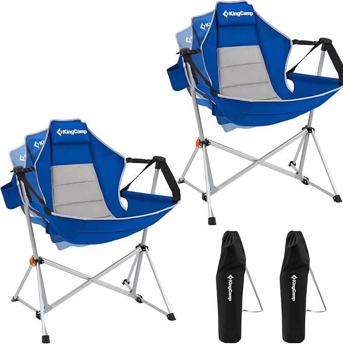 KingCamp Hammock Camping Chair Swinging Portable Folding Camp Chairs for Adults Max 400lbs Heavy Duty Foldable Oversized Rocker with Aluminum Alloy Frame Cup Holder for Outdoor Beach Patio Sport