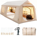 Inflatable Tents for Camping Blow Up Tent with Hand Pump Easy Setup Inflatable Hot Tent with Stove Jack Waterproof Oxford Air Glamping Tents for Camping Adult 4 Person Upgrade Version