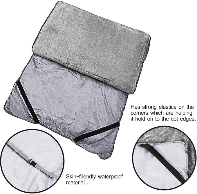 Sleeping Cot Pads (75 x 28) with Elastic Straps Portable for Outdoor &amp Hiking Cotton Soft Thick Camping Cot PadWaterproof