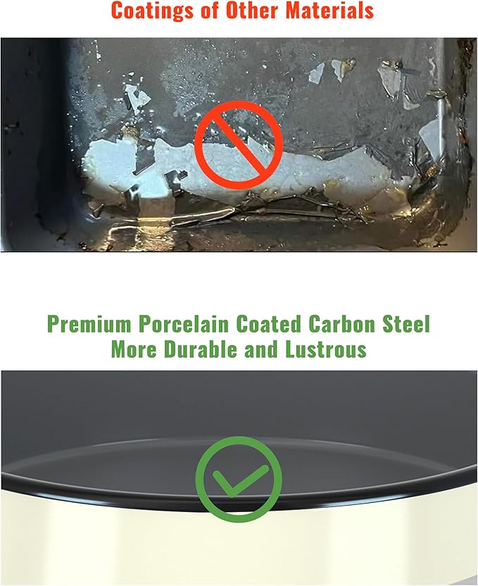 Enamel Round Roasting Pan Set Baking Dish 4-Pack 9/10/12/14 Inch High Temperature Resistance Bakeware for Pizza Chicken Oven Dishwasher Safe Valentine Mother's Day Gift for Wife &amp Mom Cake Pan