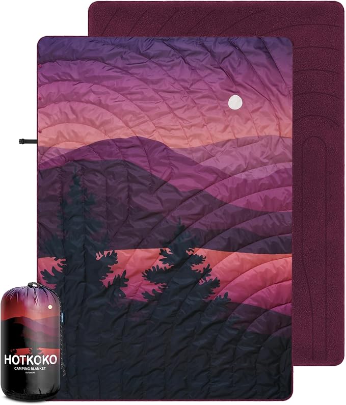 Waterproof Stadium Blanket Fleece Camping Blanket Soft Warm Wearable Camp Blanket for Outdoor Camping Picnic Stadium Sports Beach Car
