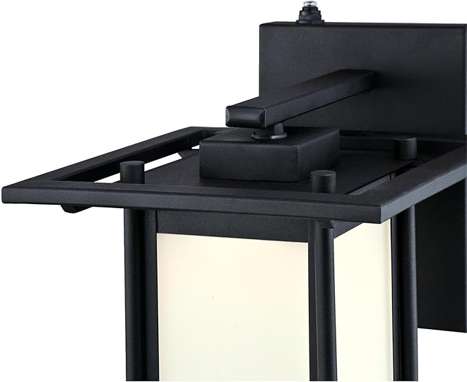 Westinghouse 6361100 Clarissa One-Light Led Outdoor Wall Fixture with Dusk to Dawn Sensor Textured Black