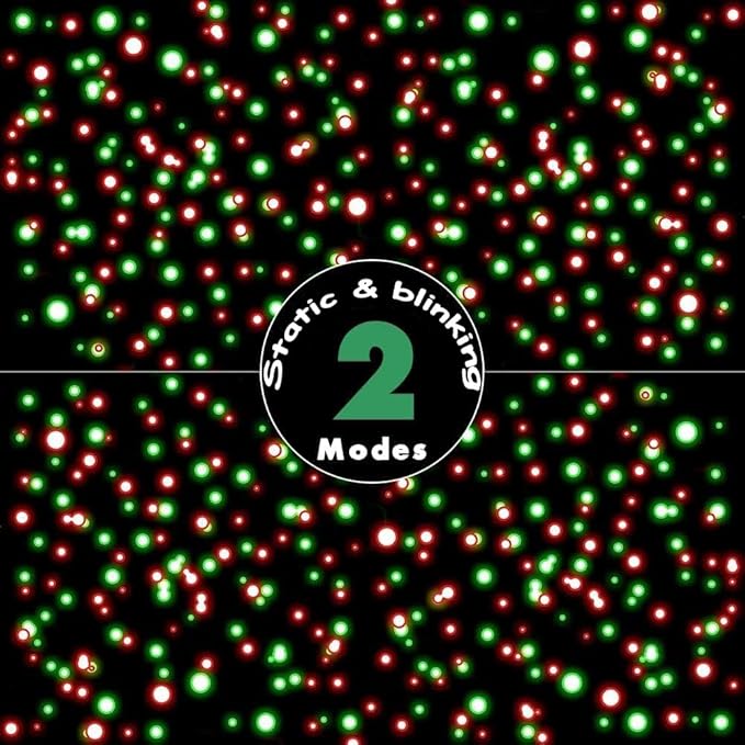 Christmas Laser Light Projector 2 Pack Red and Green Star Laser Lights Show with Timer for Outdoor Decorations Waterproof Landscape Lighting for Christmas and Holidays