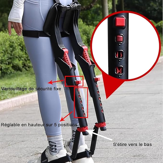 Adjustable Chairless Wearable Invisible ChairInvisible Chair Wearable Exoskeleton Human Wearable SeatAnywhere Camping Folding Stool 5 Gear Adjustable Heights