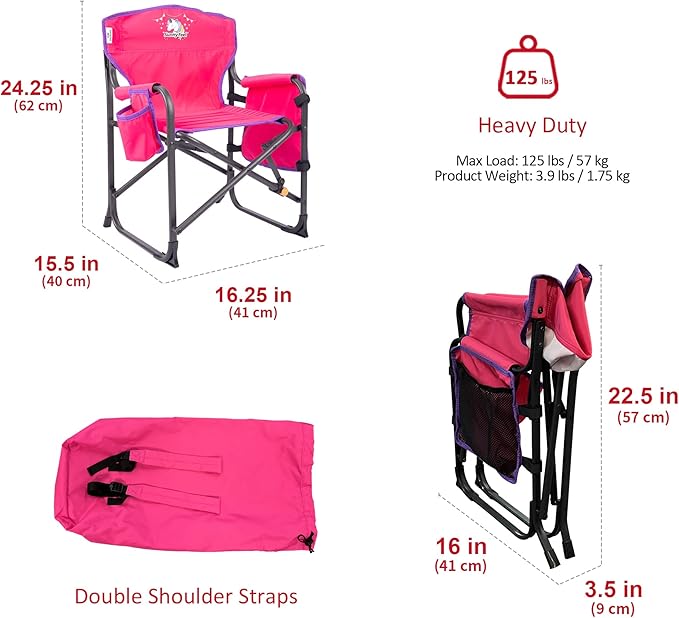 SUNNYFEEL Small Camping Chair Portable Folding Aluminum Directors Chairs Lightweigh with Cup Hold Pocket for BeachTripPicnicOutdoor Sports Events Foldable Camp Lawn Chair with Backpack Straps