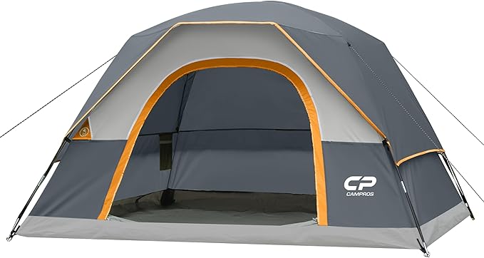 Tents for Camping 4 Person Tent Waterproof Windproof Double Layer Camping Tent Easy Setup Dome Tent with Large Mesh Windows &amp Wider Door for Outdoor Camping &amp Hiking