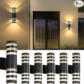 6Pack 15inch LED Cylinder Up &amp Down Wall Lights18W Modern Outdoor Wall Light 4000K Day White Aluminum Body Waterproof IP65 LED Exterior Light Fixtures Wall Mount for House Patio Garage Garden