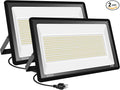 2 Pack 600W LED Flood Light Outside Warm White Flood Lights3000K 60000LM Super Bright Outdoor Security Lamp (3000W Equivalent) IP66 Waterproof Floodlight for Yard Field Court Stadium