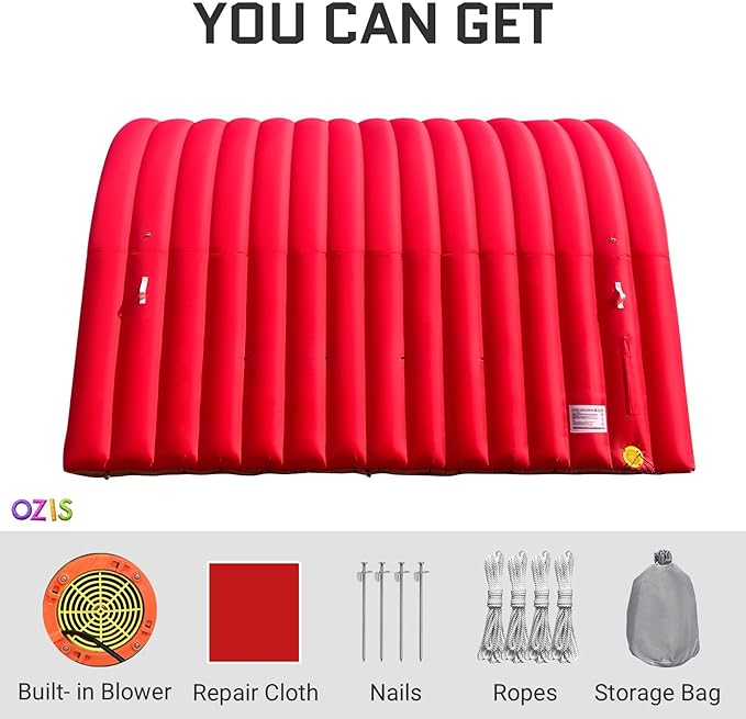 OZIS 16Ft Inflatable Tunnel Entrance Sports with Installed Blower Inflatable Football Tunnel Tent Entryway for Business Advertising Event Exhibition Promotion(Red16x10x10Ft)