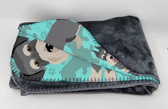 Caroline's Treasures MLM1018TBLT Schnauzer Soft Travel Blanket with Bag Airplane Blanket Indoor Outdoor Camping Blanket for Traveling Picnics Beach Trips Concerts