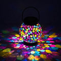 Lyeasw Mosaic Lights Solar Outdoor Hanging Lanterns Waterproof Lights Outdoor Decor for Patio Yard Garden Porch Birthday Gifts for Women Mom Grandma