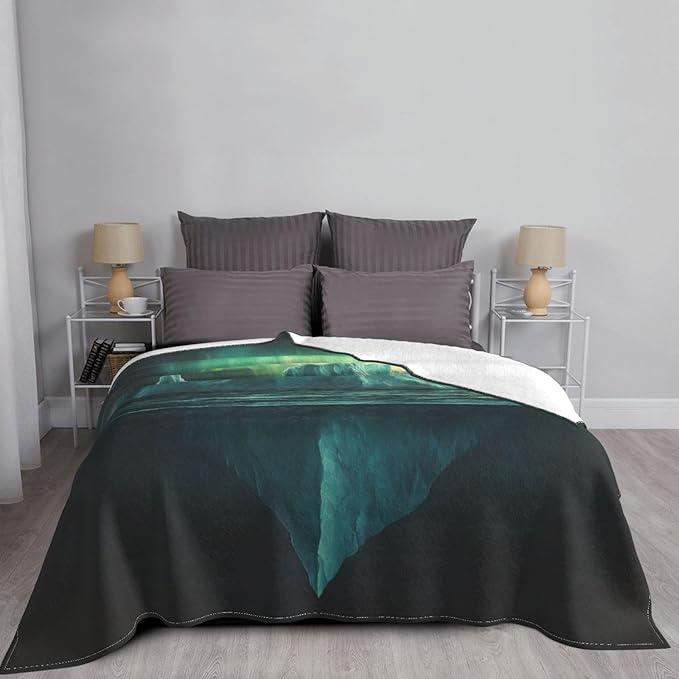 Iceberg Under The Iceberg Soft Fleece Blanket 60 * 50 inch Soft Sofa Blanket Suitable for Sofa Camping Travel Night Cover Blanket