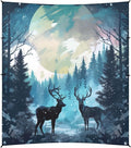 Camping Sun Shelters Deer Couple in Forest Pattern Beach Canopy 126 * 110.2in