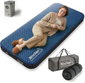 Self Inflating Sleeping Pad with Electric Pump  4 Ultra Thick memory foam camping mattress 9.5 R-Value Insulated Sleeping Mat Easy to Inflate &amp Deflate for Camping Car Travel Tent (SingleBlue)