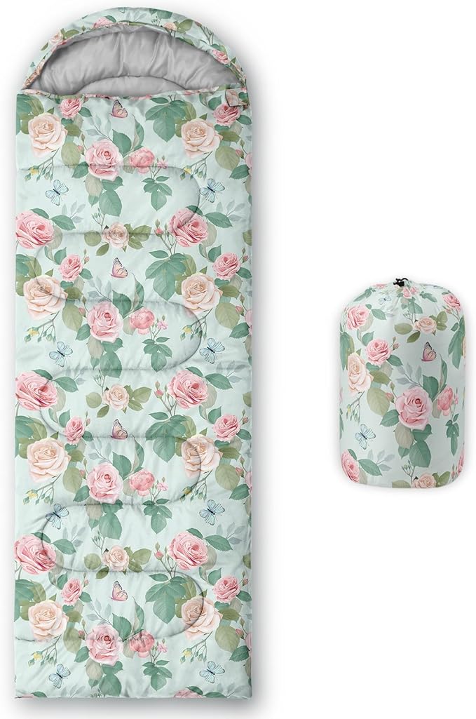 Kids Sleeping Bag for Boys GirlsCheckerboard Cat Print-Lightweight Warm Portable Outdoor Indoor-Waterproof Cold Weather Resistant Sleeping Bag for Camping Hiking