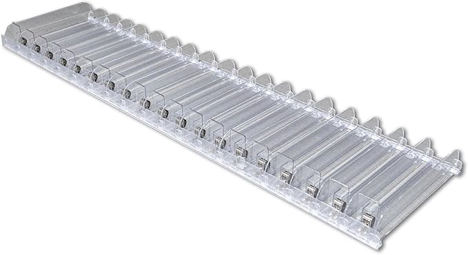 STORE FIXTURES DIRECT Auto Feed Shelf Product Pusher Kit Adjustable Pushing System for 36 L x 12 D Shelves 5 Pack - [70 Shelf Pushers + 75 Dividers]