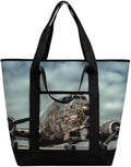 Insulated Shopping BagLarge Reusable Cooler Bags Airplane Art Printed Foldable Shopping BagTravel Waterproof Shoulder Bag