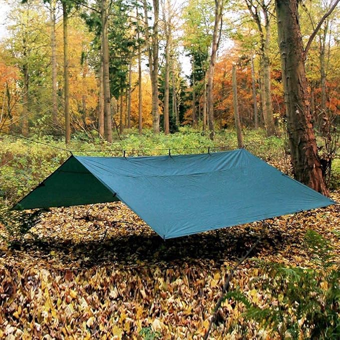 KALINCO Waterproof Camping Tarp Tent Hammock Rain Fly 10X10FT/10X15FT Mutifunctional Tent Footprint Lightweight Tarp for Camping Hiking and Survival Shelter