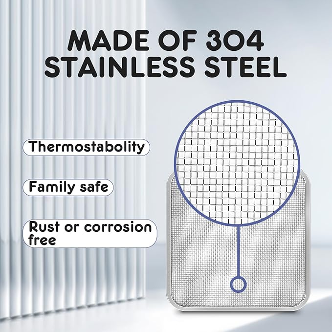 316 12pcs Stainless Steel Commercial Dehydrator Tray 11.42in Food Dehydrator Trays 12 Pack Fruit Dryer Trays BPA-Free Food Dryer Accessories