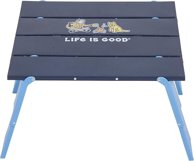 Life is Good Family Portable Outdoor Folding Table with Adjustable Height and Carry Bag for Beach Camping 30lb Weight Capacity 22 x 20 x 16