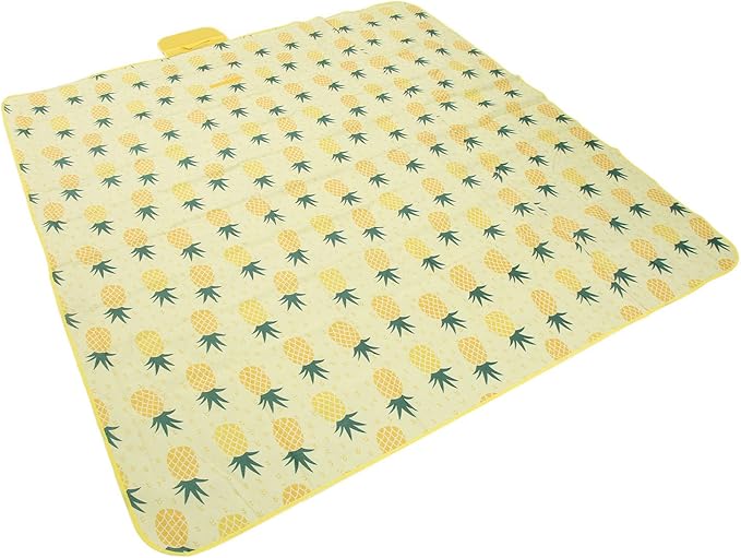 Picnic Blanket Oxford Cloth Rectangle Moistureproof Foldable Mat Camping Blanket Large Size 195x200cm Durably 3 Layer Material Aluminum Film Backing for Heat Insulation (Fruit)