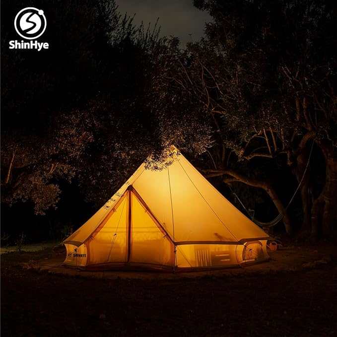 Canvas Bell Tent Yurt Tent 4 Seasons for Camping 100% Cotton Glamping Tents with Stove Jack Family Camping Outdoor Hunting Party