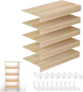 Wire Shelf Covers Suitable for Pantry Wire Rack 0.25 Thick PVC Faux Wood Grain Faux Wood Shelf Covers Set of 5 (26W*12D Inch)