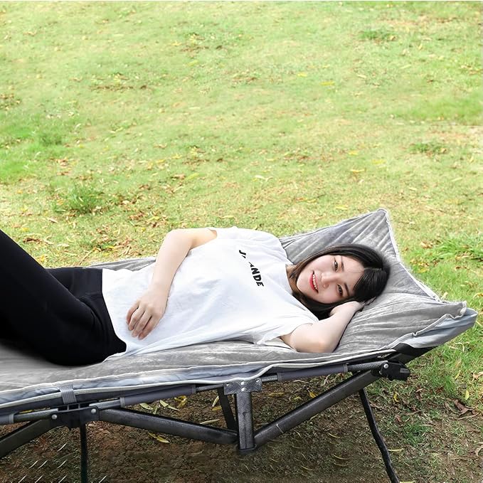 Sleeping Cot Pads (75 x 28) with Elastic Straps Portable for Outdoor &amp Hiking Cotton Soft Thick Camping Cot PadWaterproof