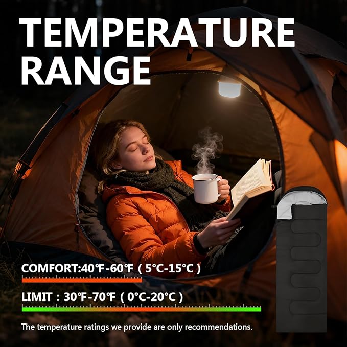 Sleeping Bags Lightweight Camping Sleeping Bag for Adults Kids Hiking Outdoor Travel Cold Weather &amp Warm