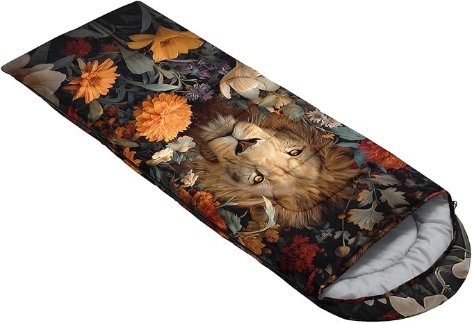 AILONEN Cartoon Camping Sleeping Bag for Boys Girls AdultsLightweight &amp Waterproof3 Season Warm &amp Cold WeatherPortablePrinted Sleeping BagTravelingCampingHiking