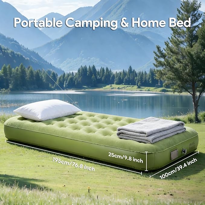 Minthouz Self Inflating Sleeping Pad with Electric Pump One-Click Inflate/Deflate 1-2 Mins 9.8 Ultra-Thick Camping Sleeping Pad for Car Travel Tent