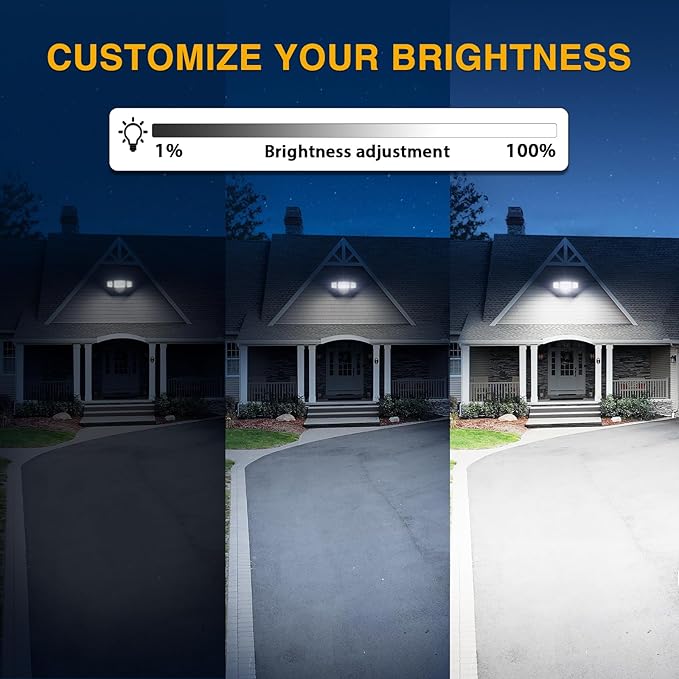 Onforu Plug in Flood Light60W 6000LM Dusk to Dawn Outdoor Lightingwith RemoteIP65 Waterproof3 Adjustable Heads Light for Garage Yard
