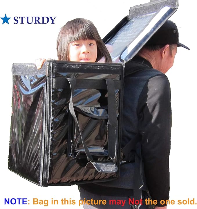 PK-66V: Insulated Food Delivery Backpack16 L x 12 W x 18 H Top LoadingTake Out Bag Thermal Delivery Bag Pizza Delivery Backpack Matte Waterproof Middle