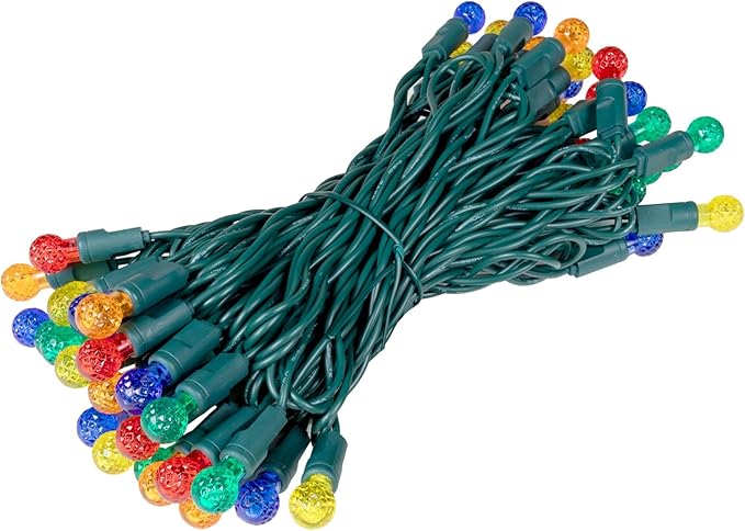Novelty Lights 25FT 50 LED G12 Christmas String Lights Tree Lights Indoor Outdoor Commercial Grade LED Mini Light Set with 40000 Hours Rating Christmas Lights Christmas Tree Lights Multicolor
