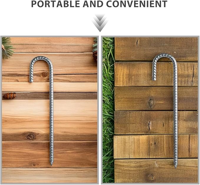 4PCS Ground Rebar Stakes: Heavy Duty Stakes Ground Anchors Garden Metal Tent Trampoline Anchors Outdoor Decoration 12 Inch