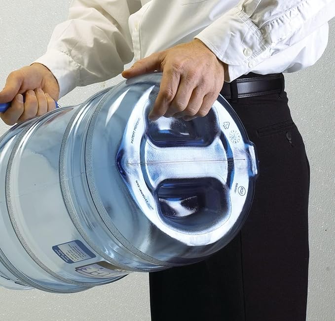 San Jamar Saf-T-Ice Plastic Ice Tote Ice Bucket with Drying and Storage Hook for Restaurants Bars Catering Events Buffets 6 Gallons Blue