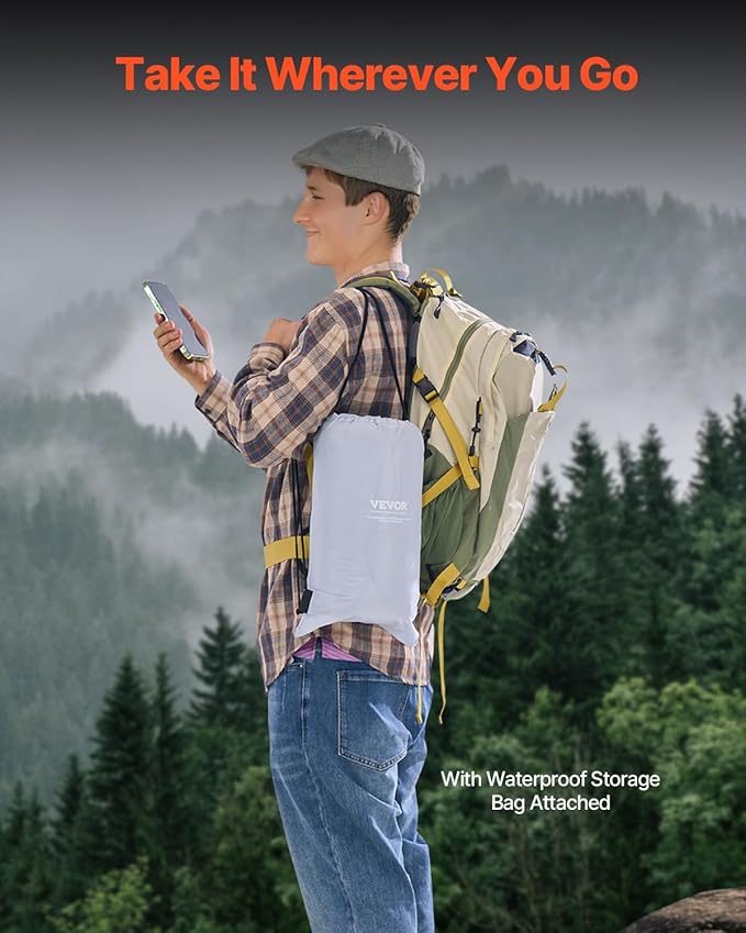 VEVOR Camping Blanket Large Warm Wearable Stadium Blanket Waterproof &amp Windproof Polyester Fleece Flame Retardant Great for Outdoors Picnics Hiking Sports Events Travel 79 x 59 Light