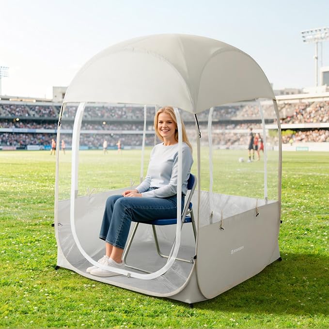 Sports Tent Portable &amp Foldable Pop Up Tents Shelter with Carry Bag Instant Weather Proof Clear View Bubble Tent for Fishing Camping Watching Sports Events