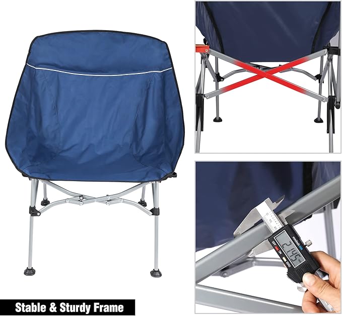 Oversized Extra Large Heavy Duty Camping Chair for Adults 400lbs Capacity Portable Folding Chair with Carry Bag Extra Wide Compact Design for Hiking Backpacking Travel Picnic
