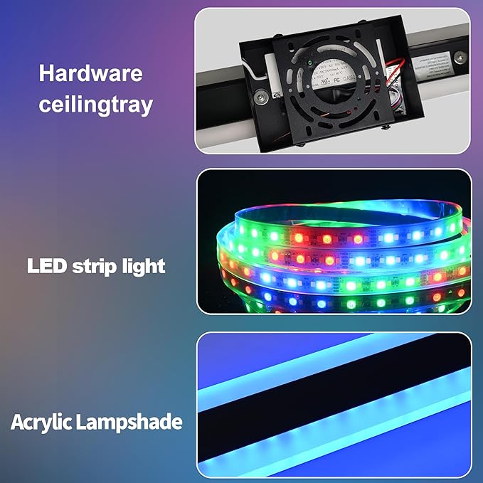 TODOLUZ Outdoor RGB Long Wall Lights32 inch 2 Pack RGB/Warm/White Dimmable Modern Led Wall Lighting Ip65 Waterproof Wall Sconce with Remote APP Control for Outdoor/Indoor Party Gathering